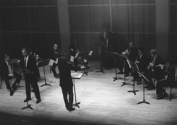 Leading the 1999 performance of Fern Hill at Merkin Hall with Robert Maher, baritone soloist