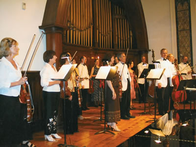 With the Windham Festival String Orchestra following the July 12, 2003 Opening Night Concert